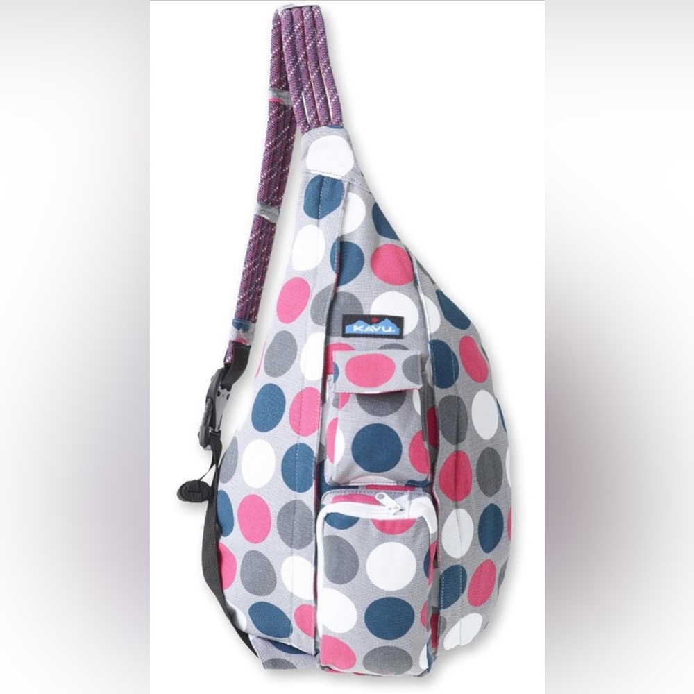 Kavu rope sling backpack in pink dots